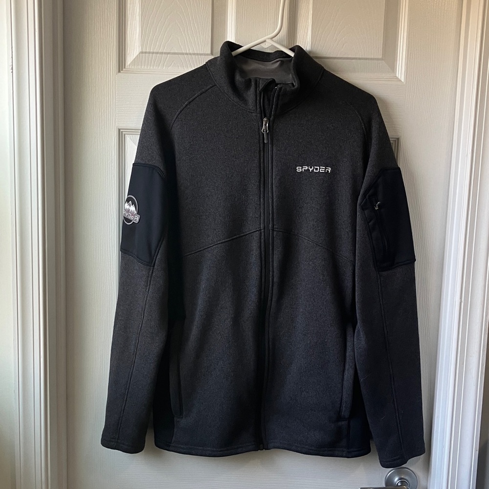Black/ gray Spyder Men full-zip Empire Fleece Jacket Size XL